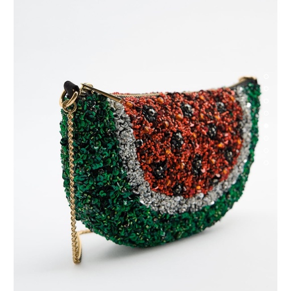 Zara Handbags - SEQUIN WATERMELON CROSSBODY BAG
